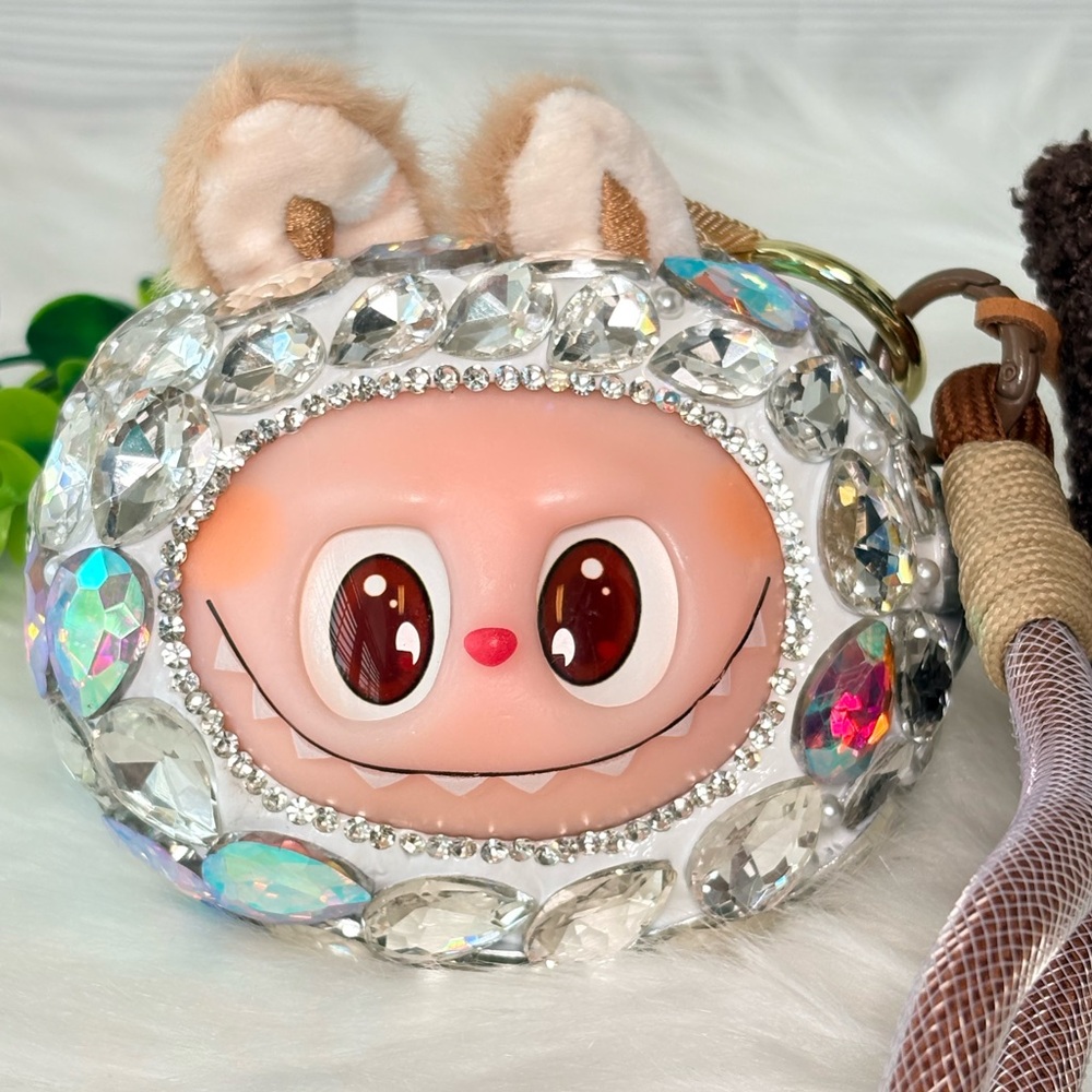 Sparkling Crystal & Plush Labubu‎ Keychain/Bag Charm